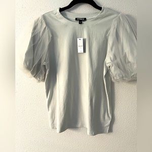 Express Womens Blouse with Full Sheer Sleeves